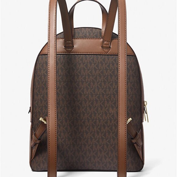 New Michael Kors Jaycee Medium Logo Backpack Brown - Picture 4 of 4
